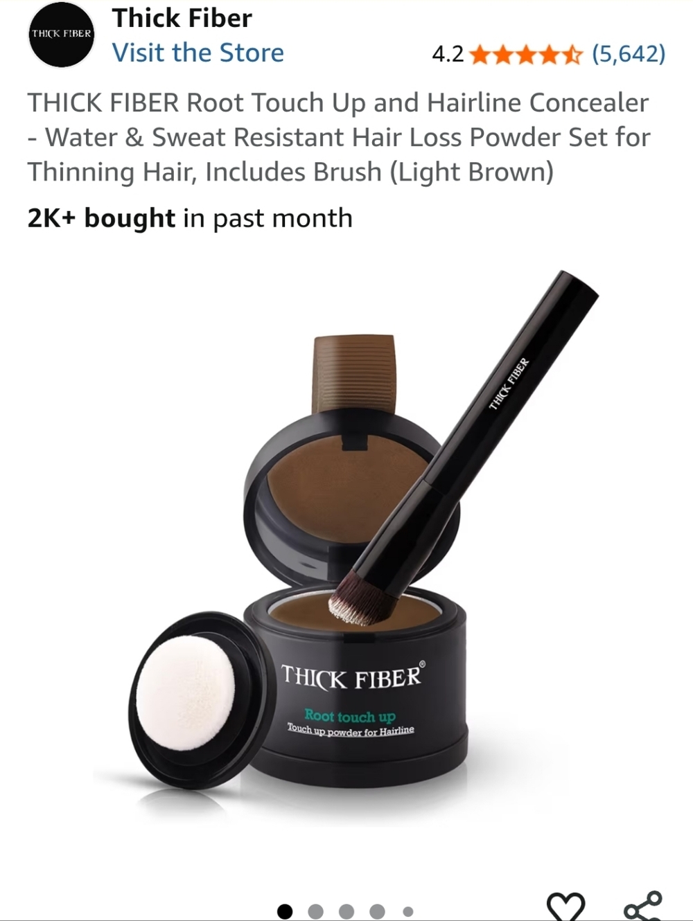 New Thick Fiber Root Touch Up Powder - Light Brown